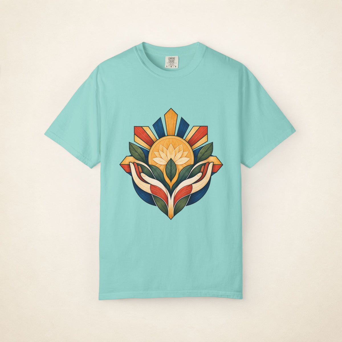 MadeInPinas ALALAY — Filipino Heritage Heavyweight Tee in Chalky Mint, front view