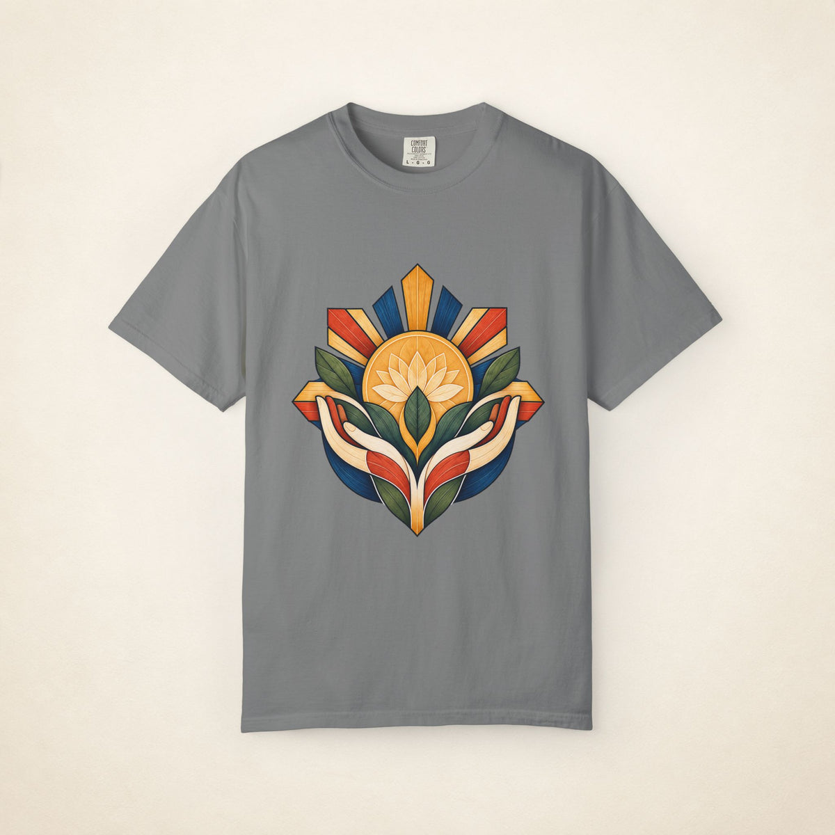 MadeInPinas ALALAY — Filipino Heritage Heavyweight Tee in Grey, front view