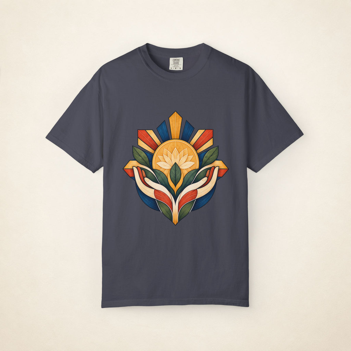 MadeInPinas ALALAY — Filipino Heritage Heavyweight Tee in Navy, front view