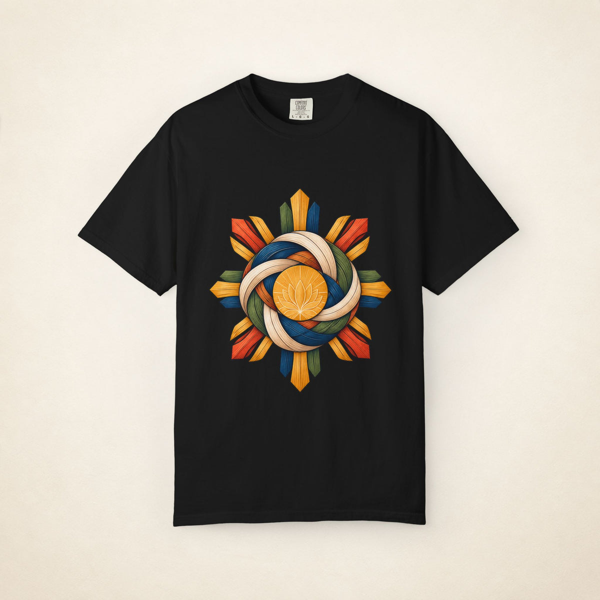 MadeInPinas HIBLA — Filipino Heritage Heavyweight Tee in Black, front view