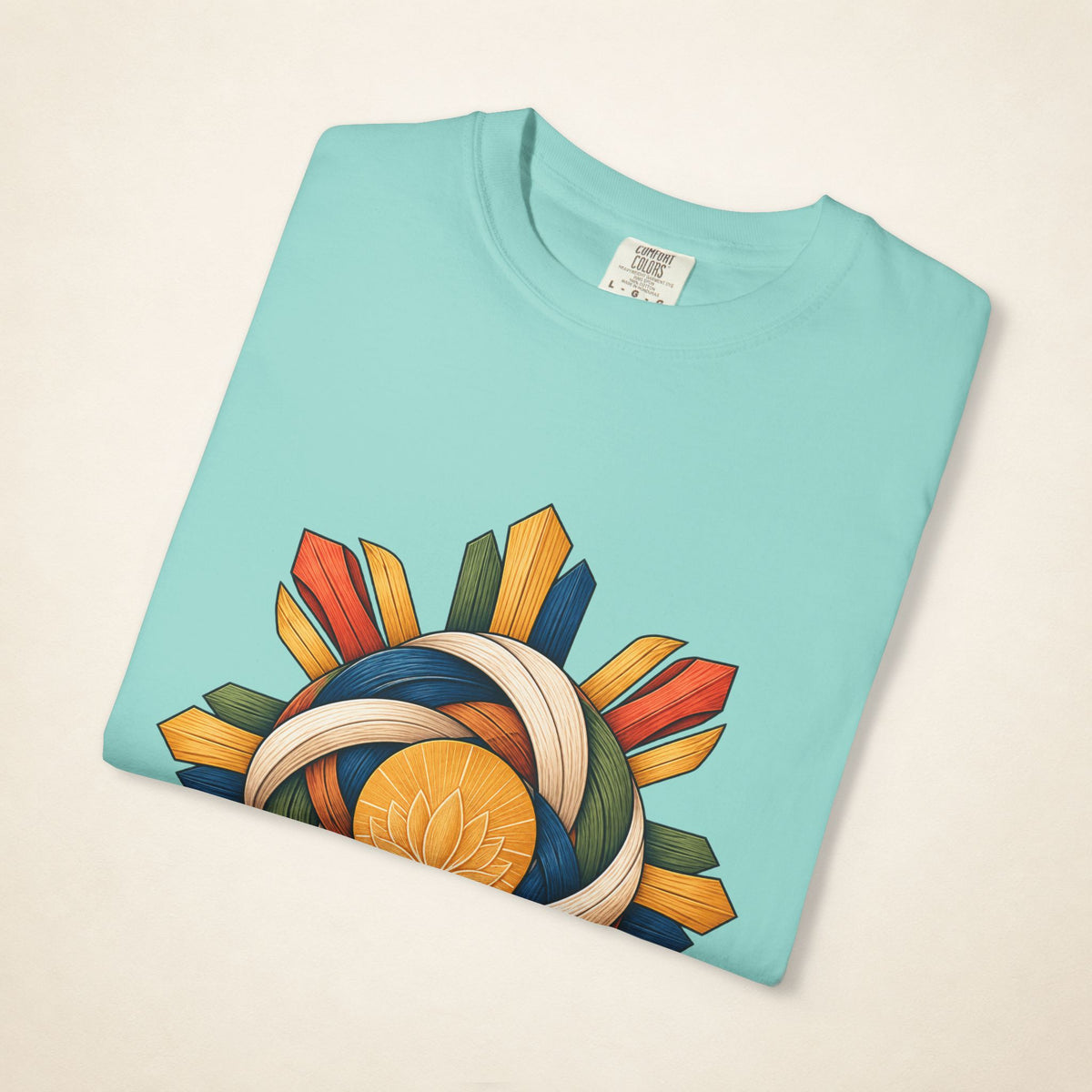 MadeInPinas HIBLA — Filipino Heritage Heavyweight Tee in Chalky Mint, folded view