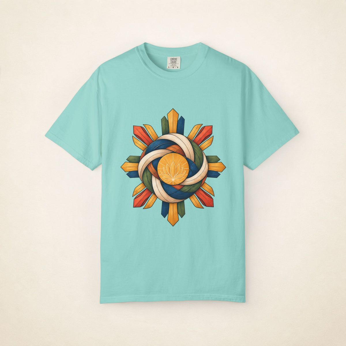 MadeInPinas HIBLA — Filipino Heritage Heavyweight Tee in Chalky Mint, front view