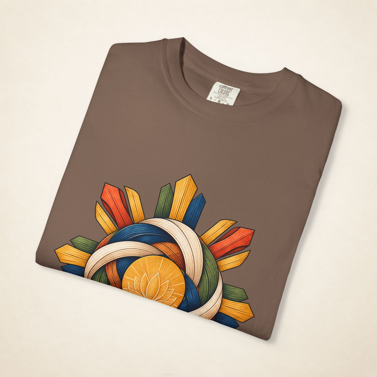 MadeInPinas HIBLA — Filipino Heritage Heavyweight Tee in Espresso, folded view
