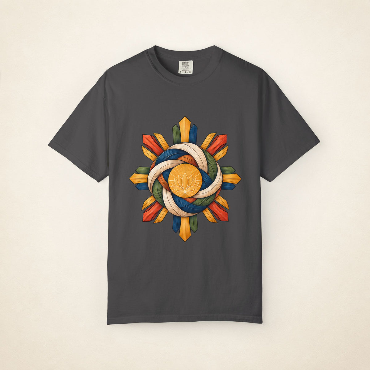 MadeInPinas HIBLA — Filipino Heritage Heavyweight Tee in Graphite, front view