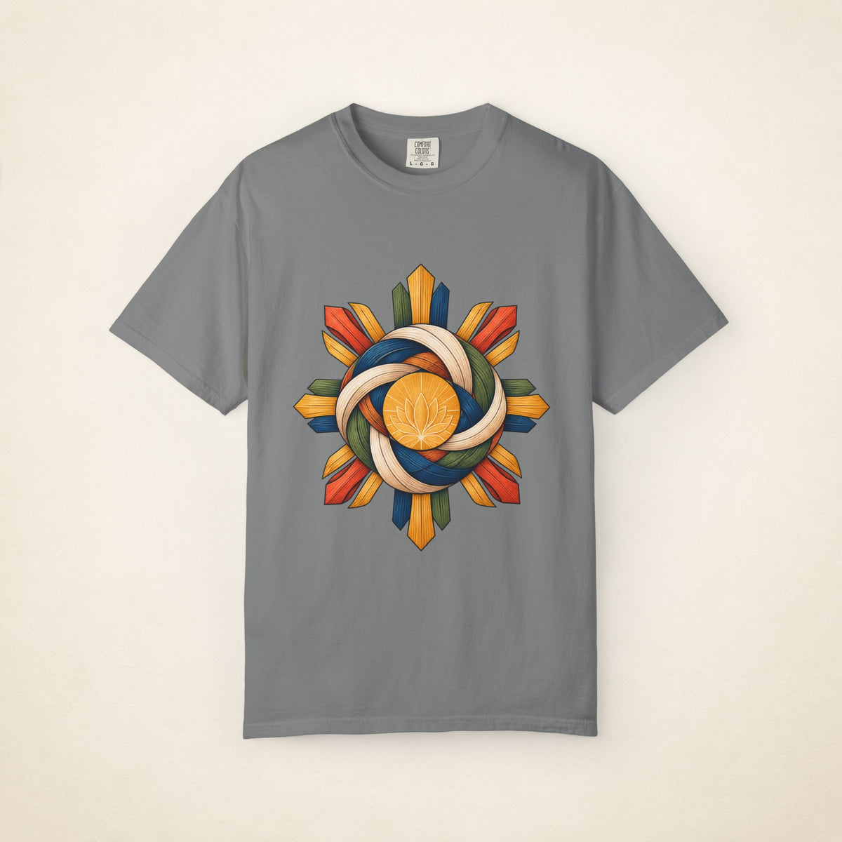 MadeInPinas HIBLA — Filipino Heritage Heavyweight Tee in Grey, front view