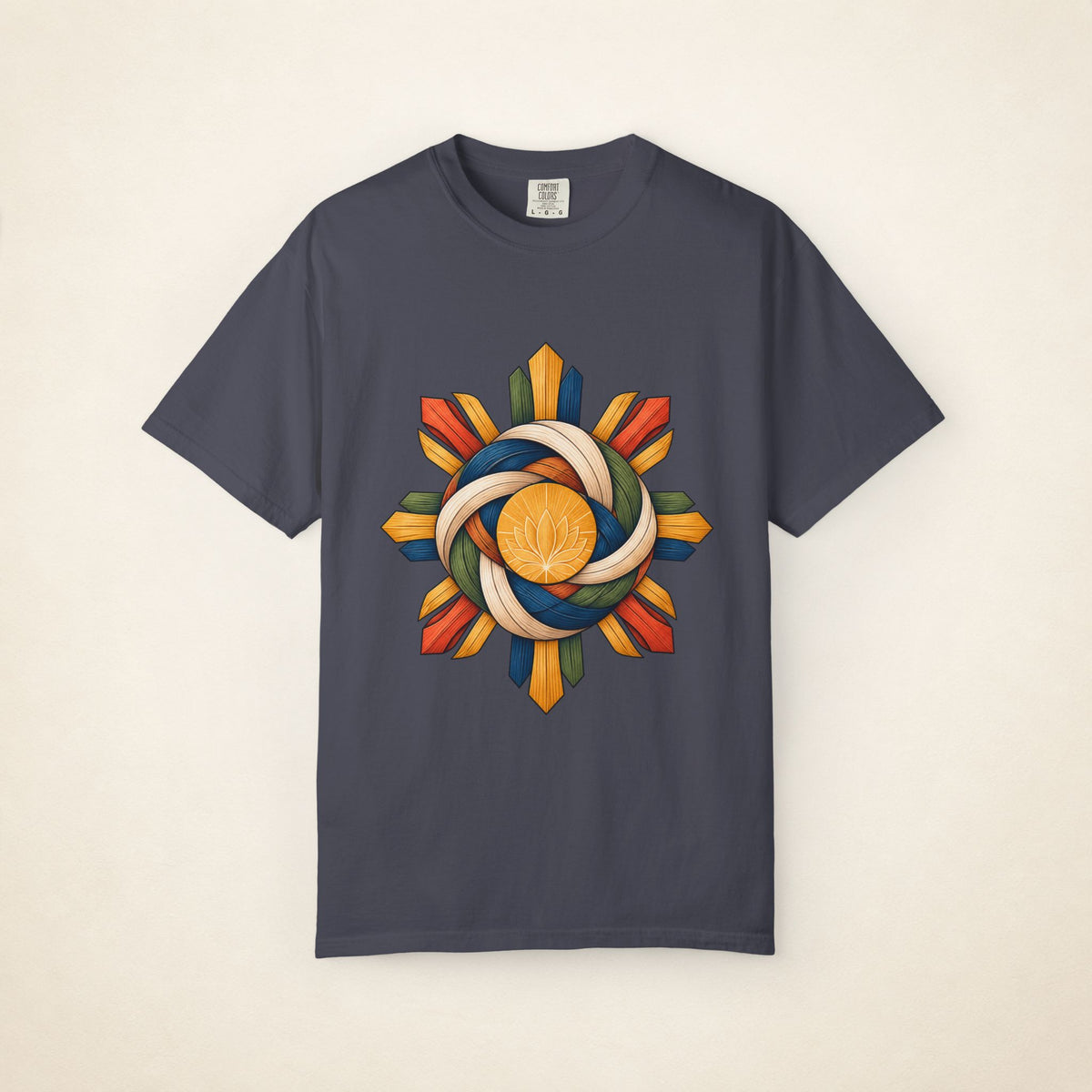 MadeInPinas HIBLA — Filipino Heritage Heavyweight Tee in Navy, front view