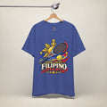 MadeInPinas Home Court, Filipino Heart Tee in Heather True Royal, hanging view 2