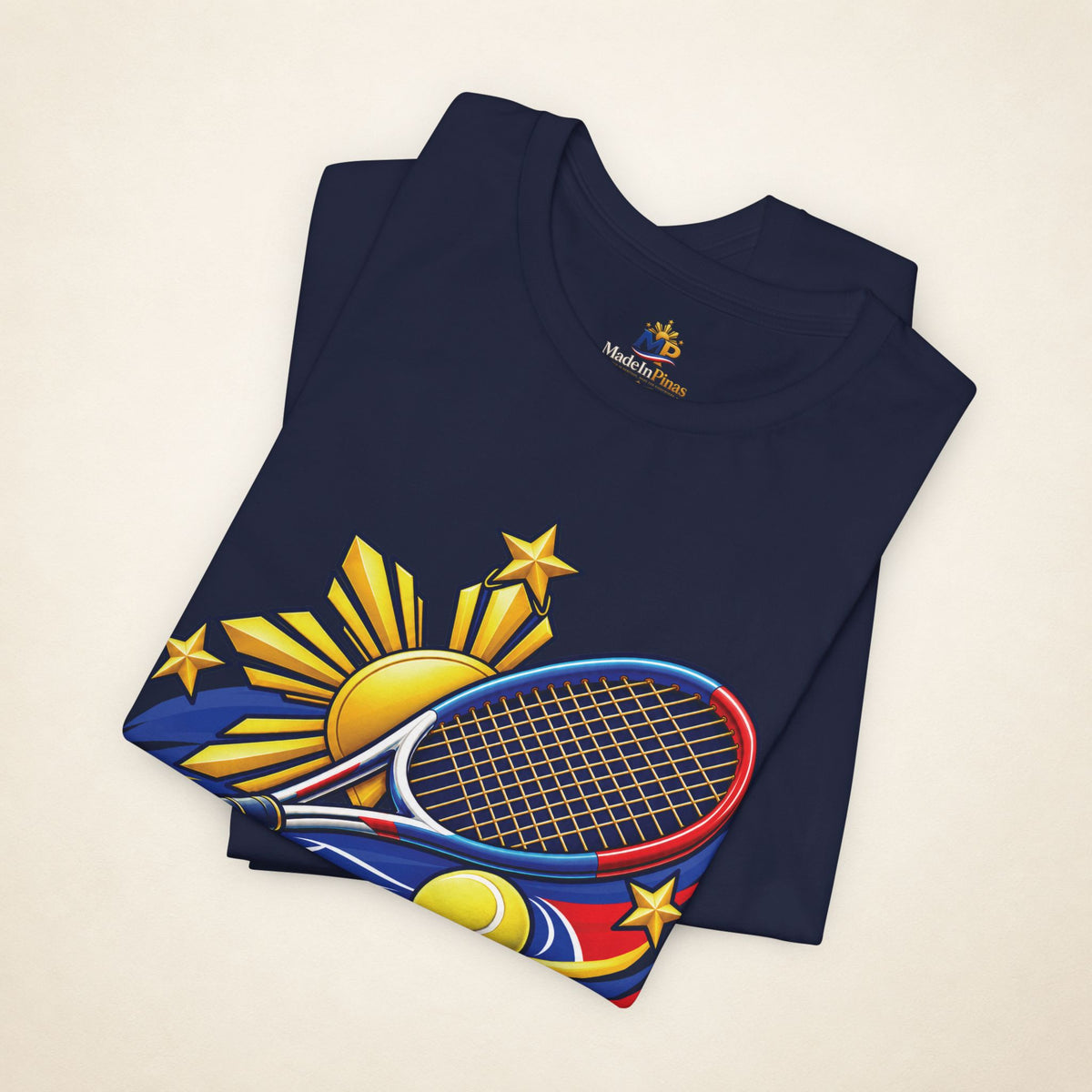 MadeInPinas Home Court, Filipino Heart Tee in Navy, folded view