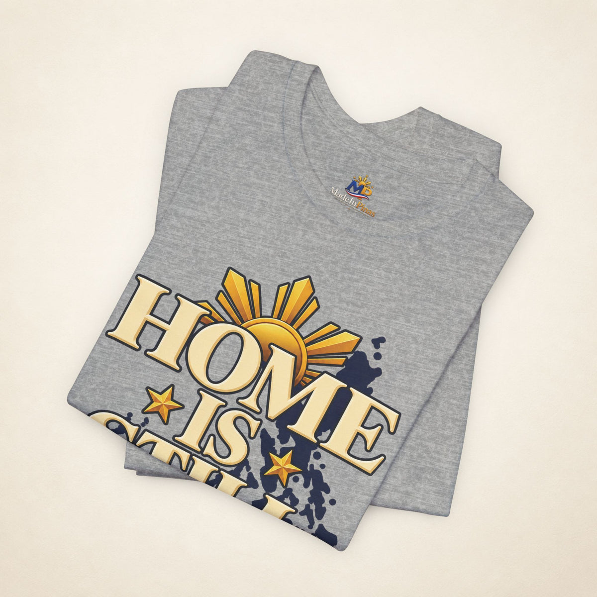 MadeInPinas Home Is Still Home Tee in Athletic Heather, folded view