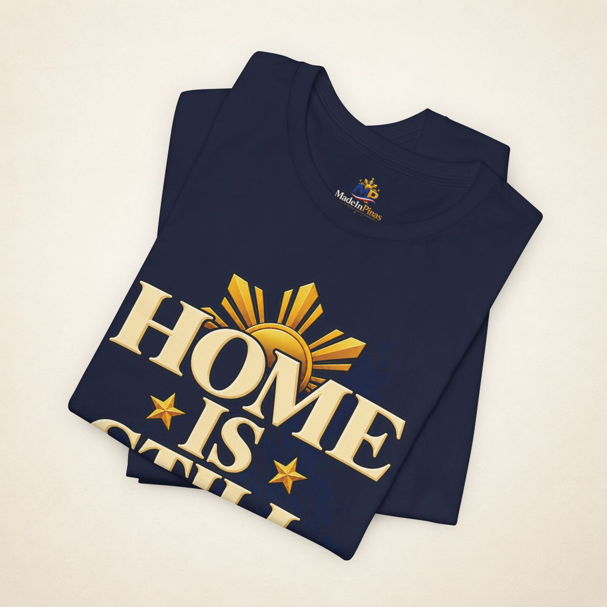 MadeInPinas Home Is Still Home Tee in Navy, folded view