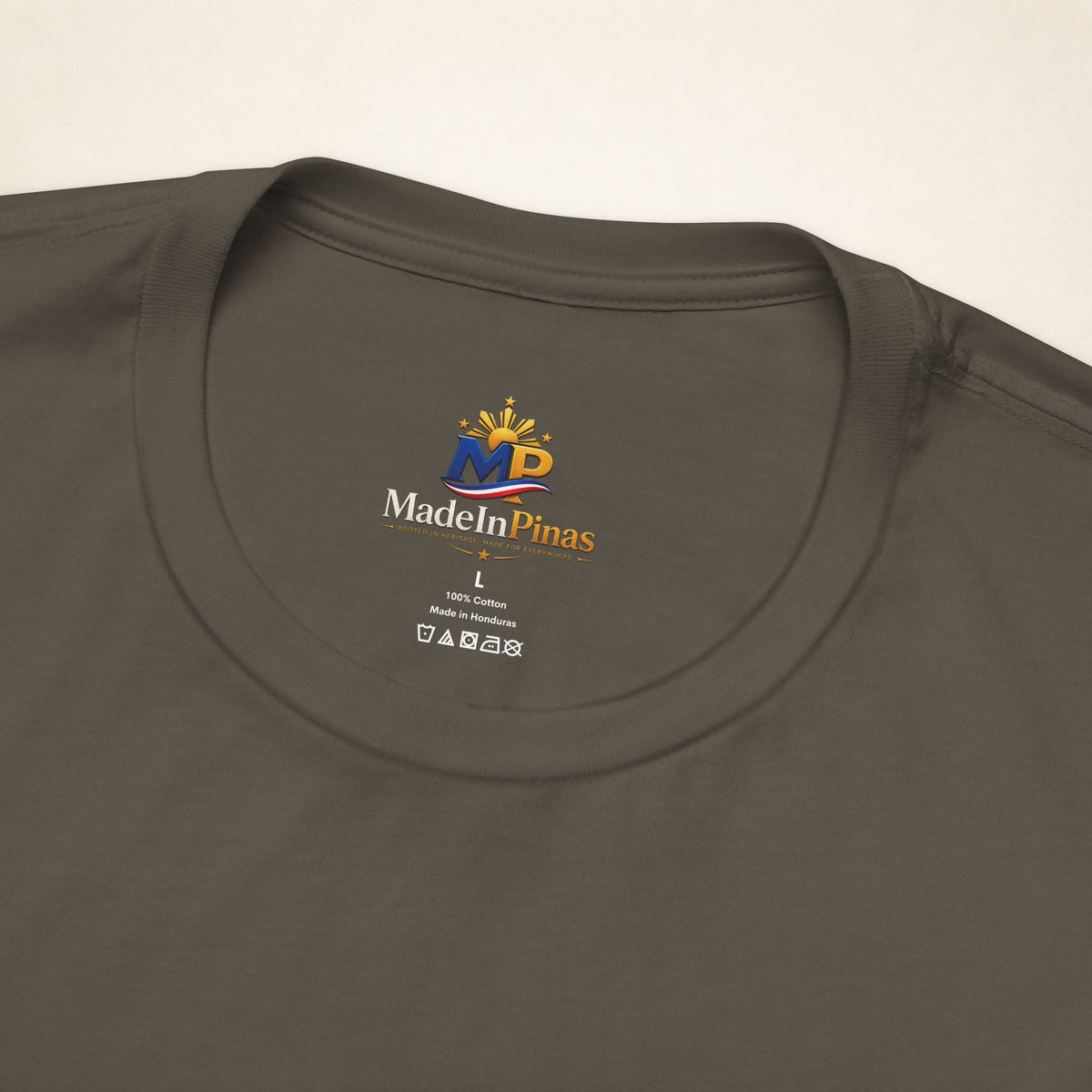 MadeInPinas Laban Para sa Bayan Tee in Army, inside collar detail