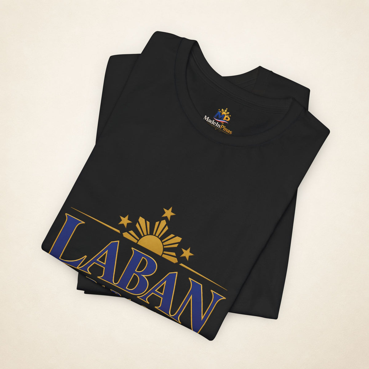 MadeInPinas Laban Para sa Bayan Tee in Black, folded view