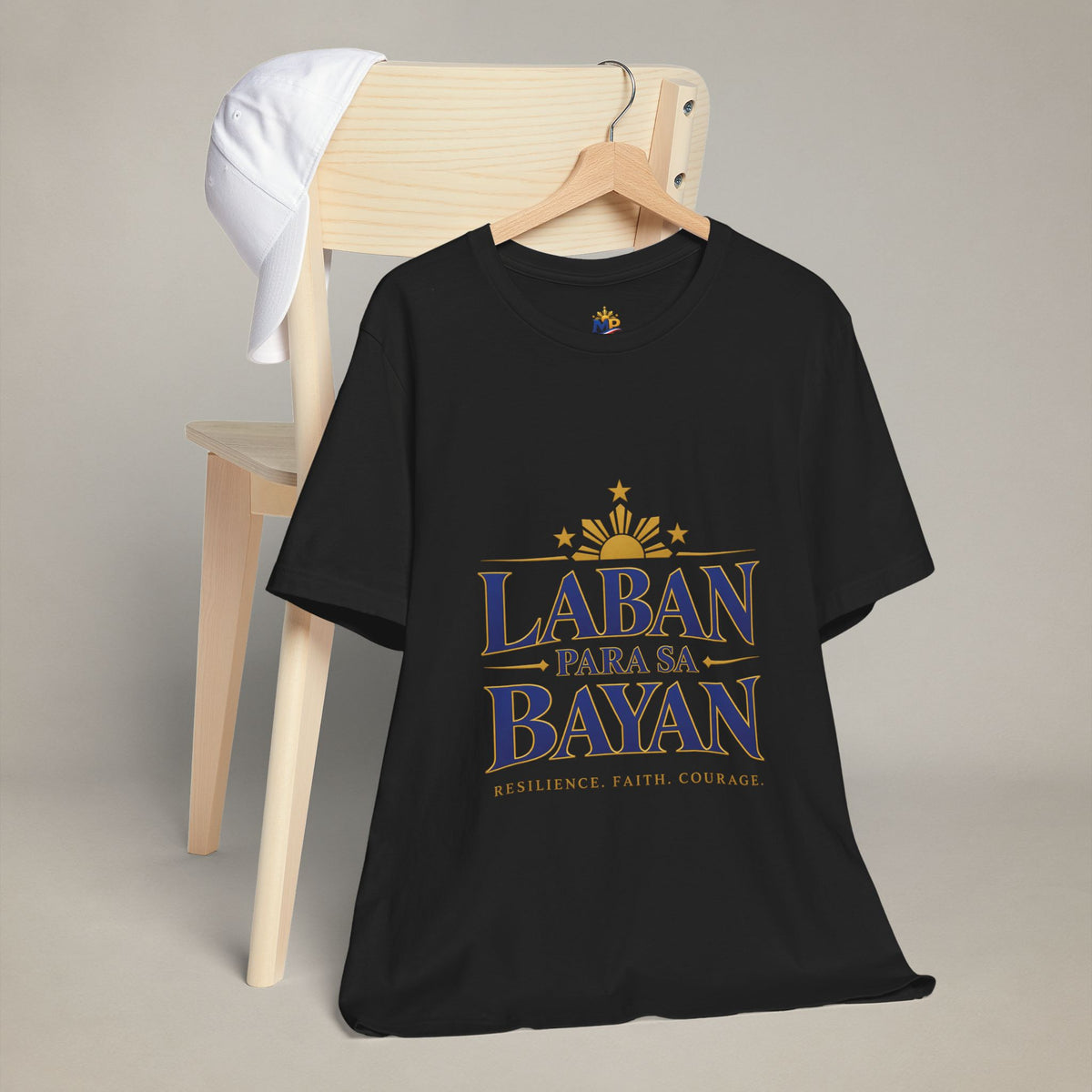 MadeInPinas Laban Para sa Bayan Tee in Black, hanging view 1