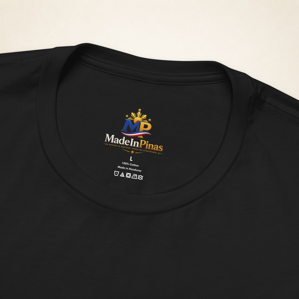 MadeInPinas Laban Para sa Bayan Tee in Black, inside collar detail