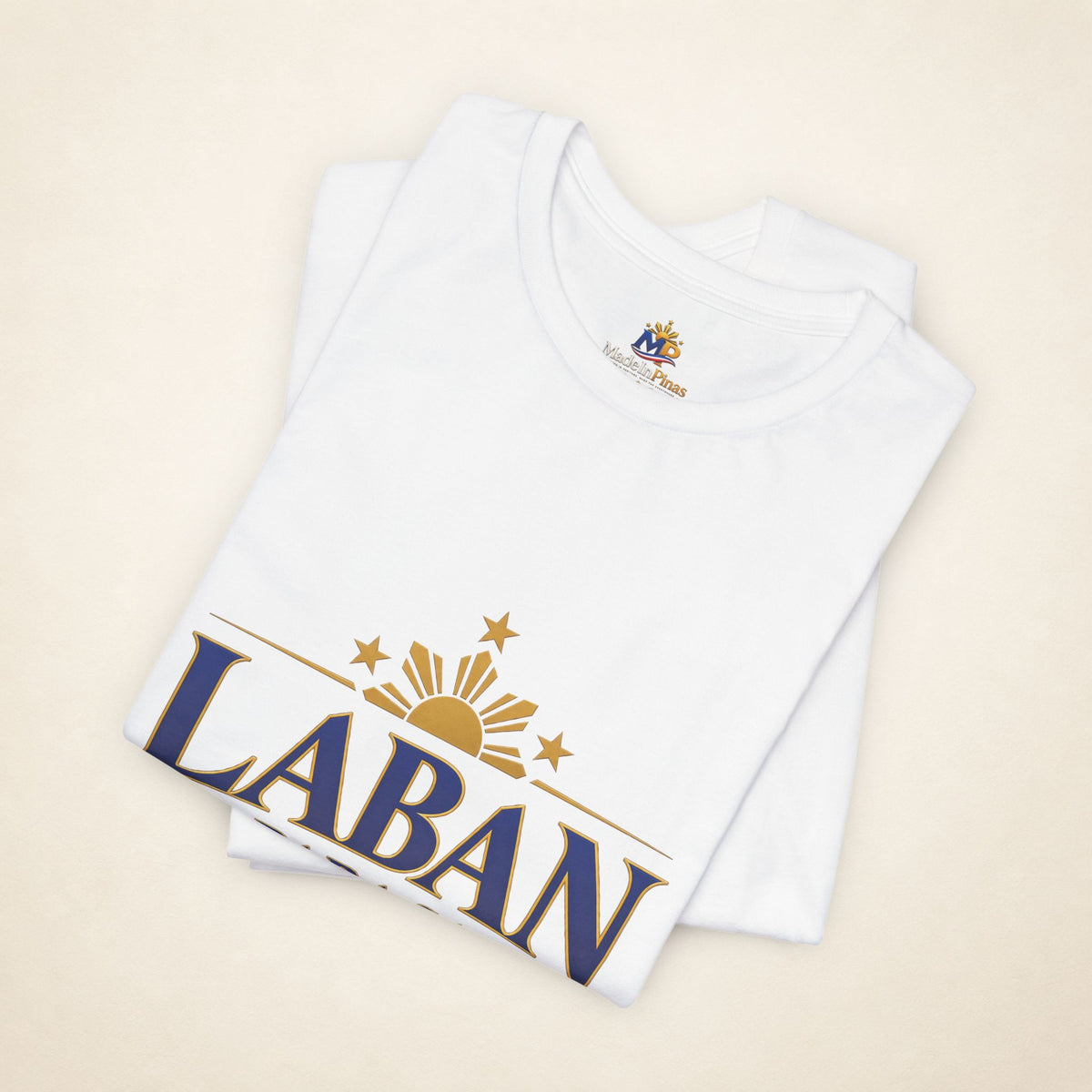MadeInPinas Laban Para sa Bayan Tee in White, folded view