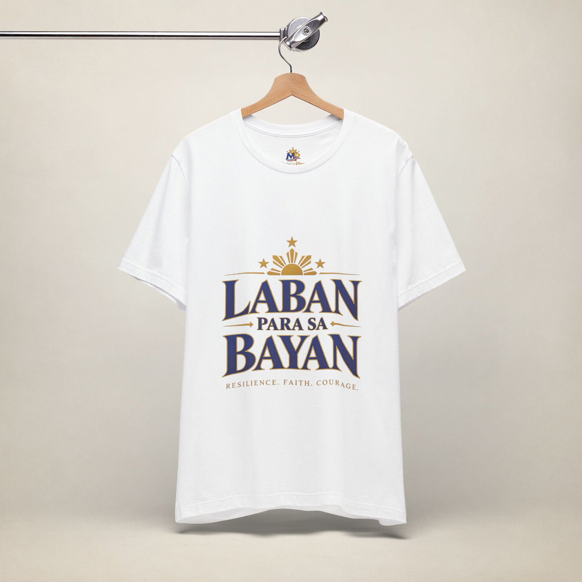 MadeInPinas Laban Para sa Bayan Tee in White, hanging view 2
