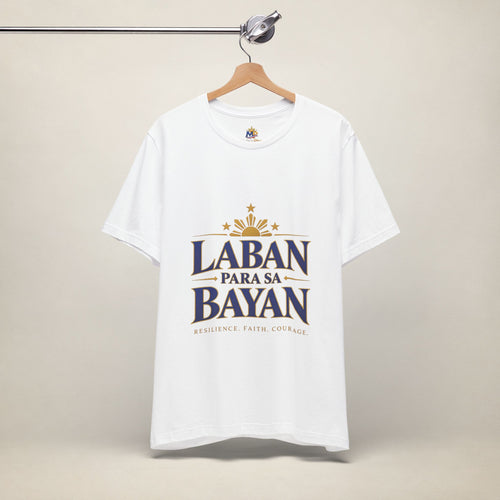MadeInPinas Laban Para sa Bayan Tee in White, hanging view 2