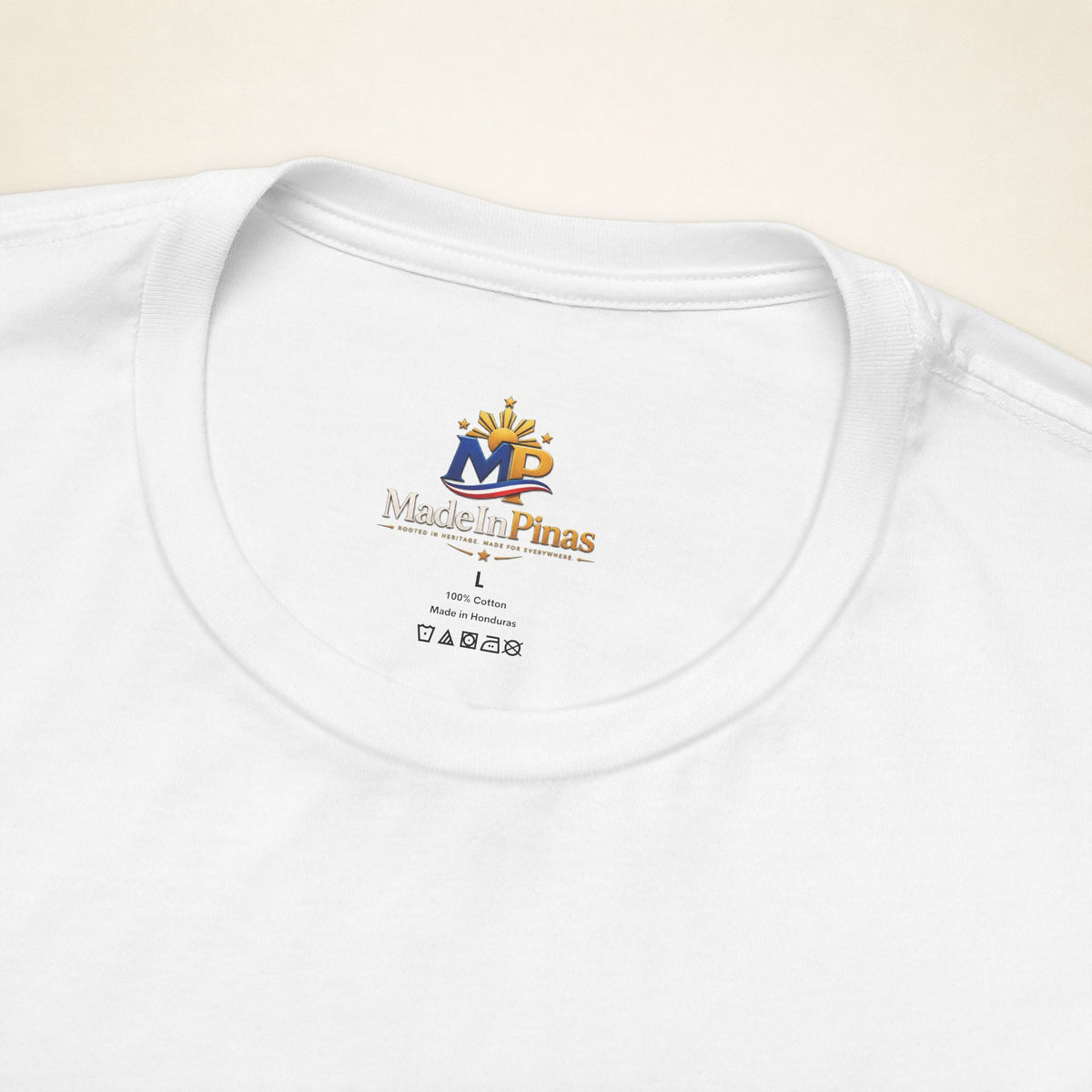 MadeInPinas Laban Para sa Bayan Tee in White, inside collar detail