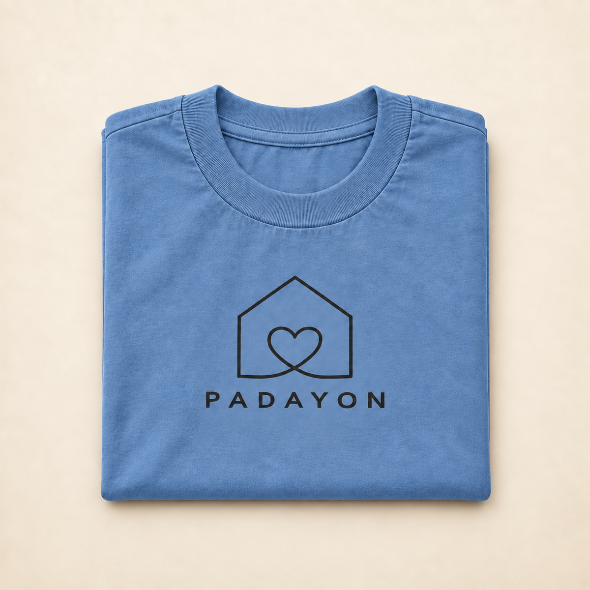 MadeInPinas PADAYON — Everyday Essentials Heavyweight Tee in Pigment Pebble Blue, folded view