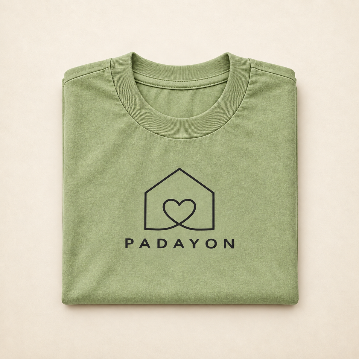 MadeInPinas PADAYON — Everyday Essentials Heavyweight Tee in Pigment Pistachio, folded view