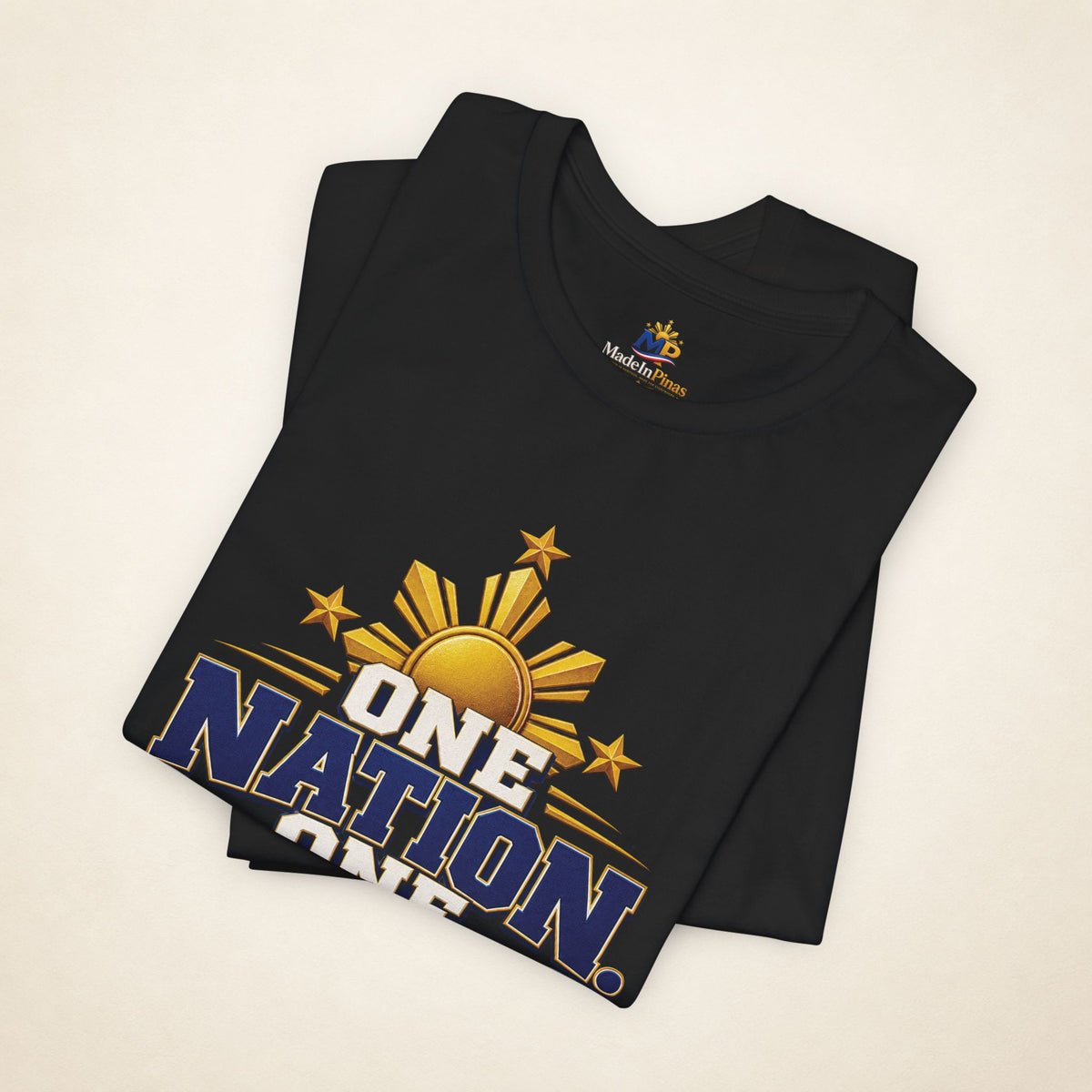 MadeInPinas One Nation, One Dream Tee in Black, folded view