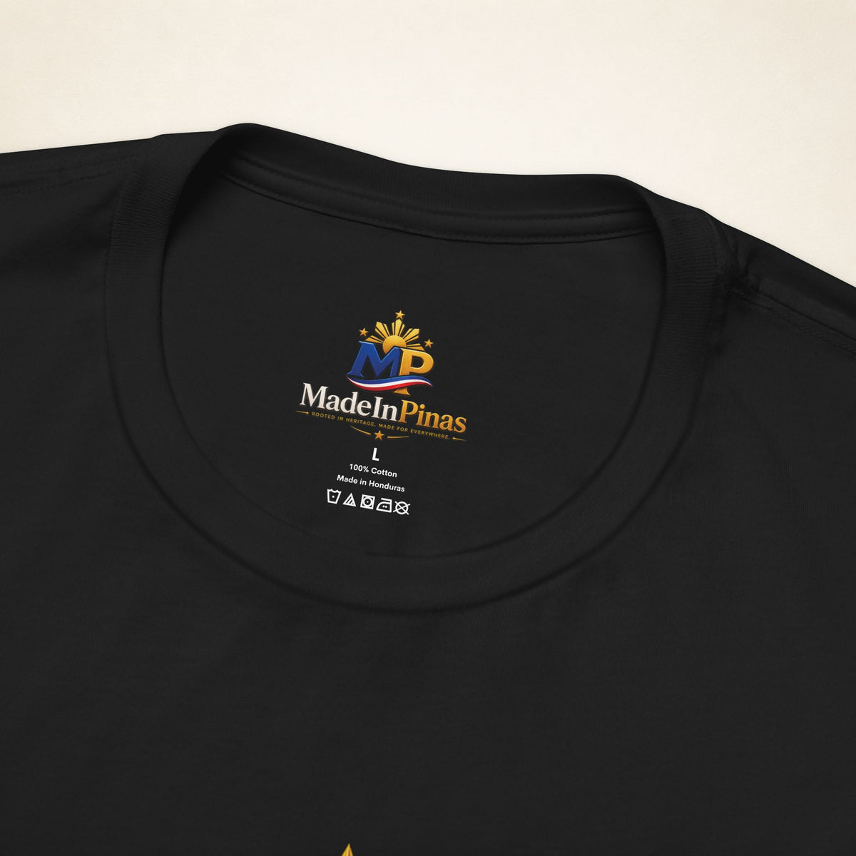 MadeInPinas One Nation, One Dream Tee in Black, inner label close-up