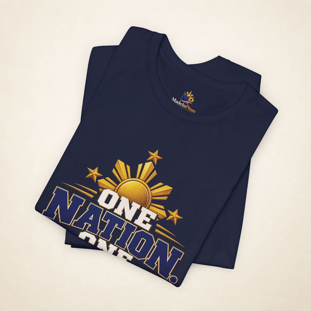 MadeInPinas One Nation, One Dream Tee in Navy, folded view
