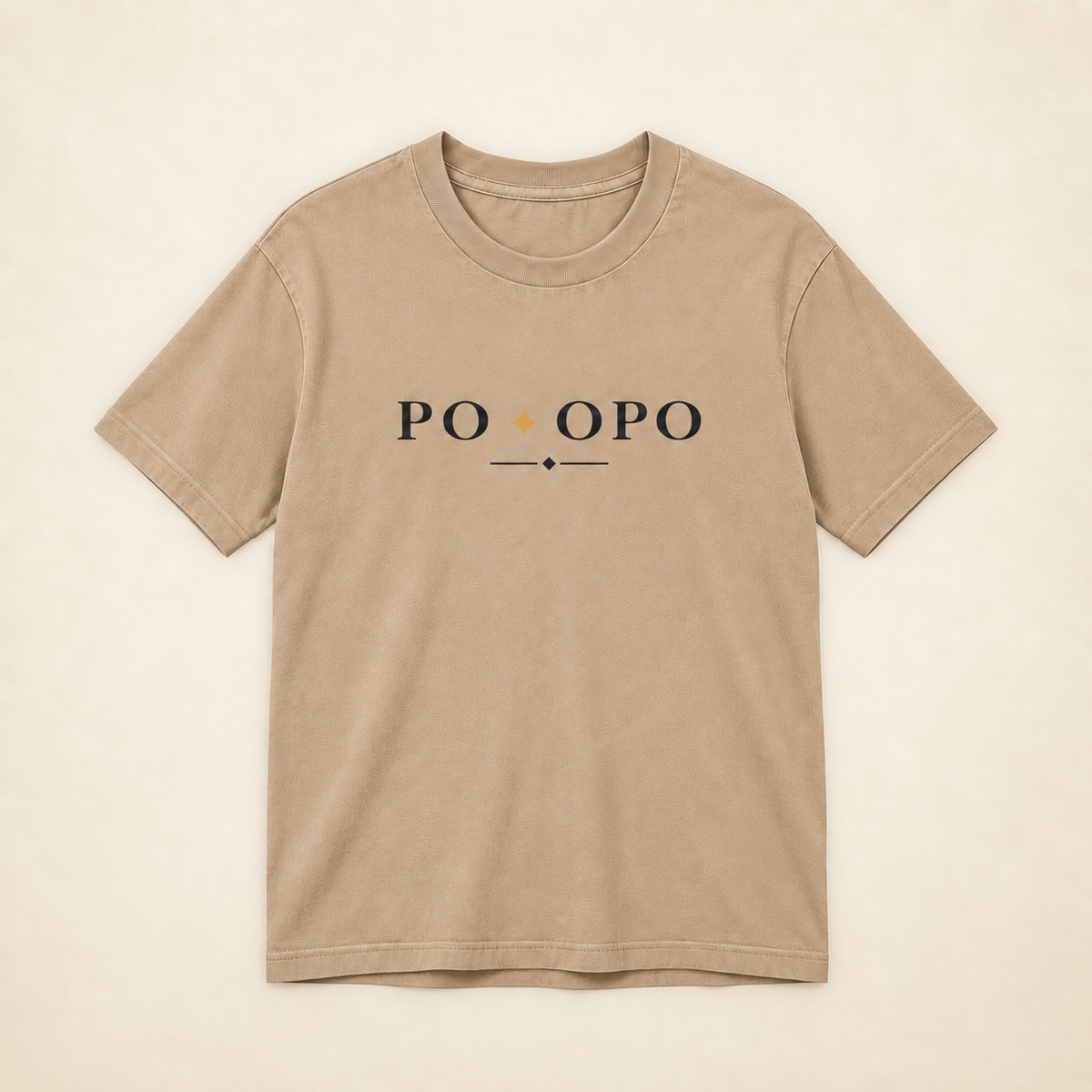 MadeInPinas PO & OPO Heavyweight Tee in Pigment French Oak, front view