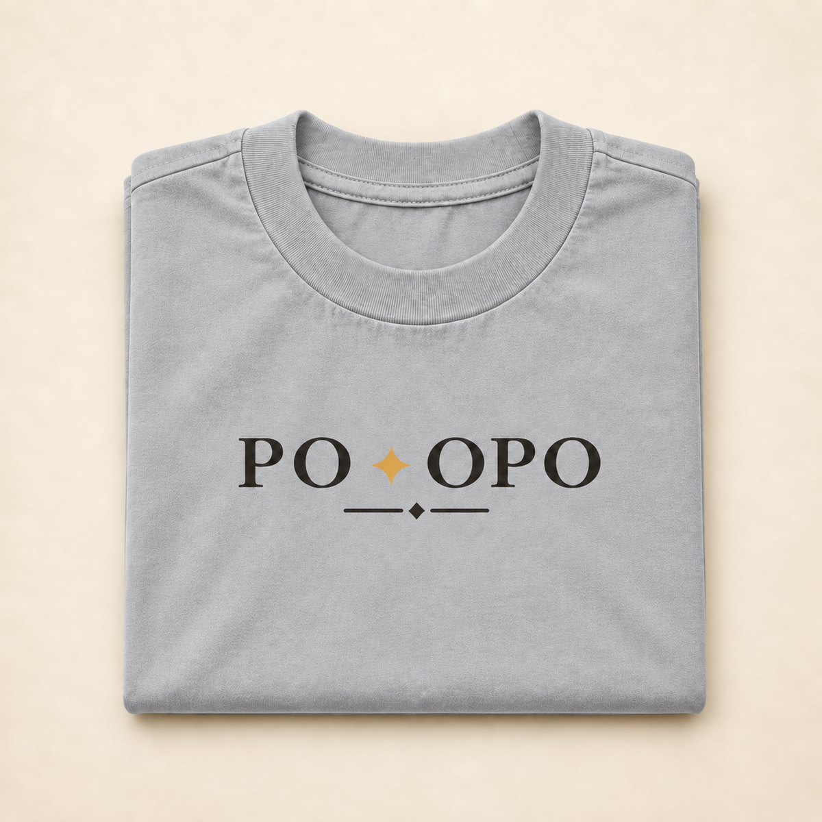 MadeInPinas PO & OPO Heavyweight Tee in Pigment Lunar Rock, folded view
