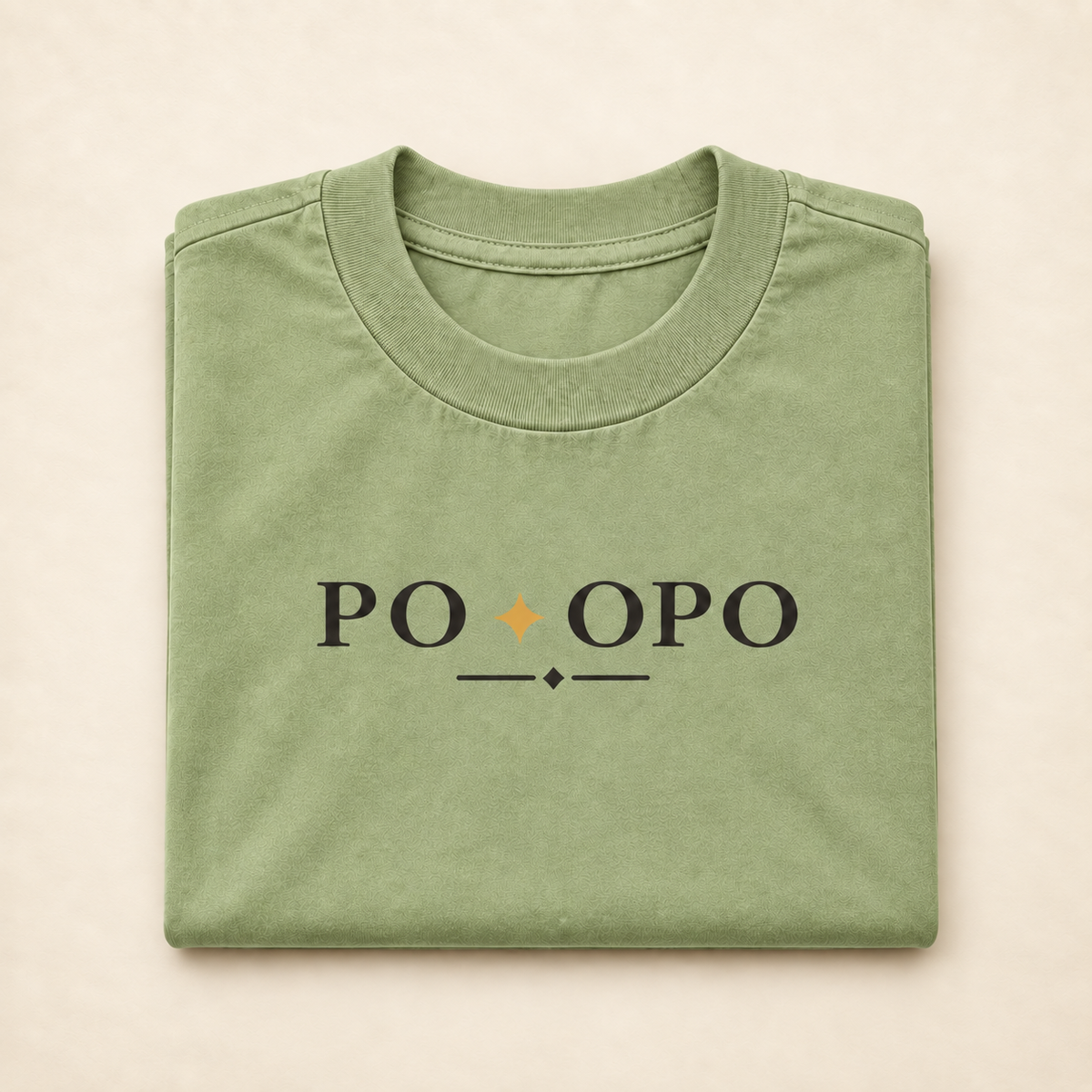 MadeInPinas PO & OPO Heavyweight Tee in Pigment Pistachio, folded view