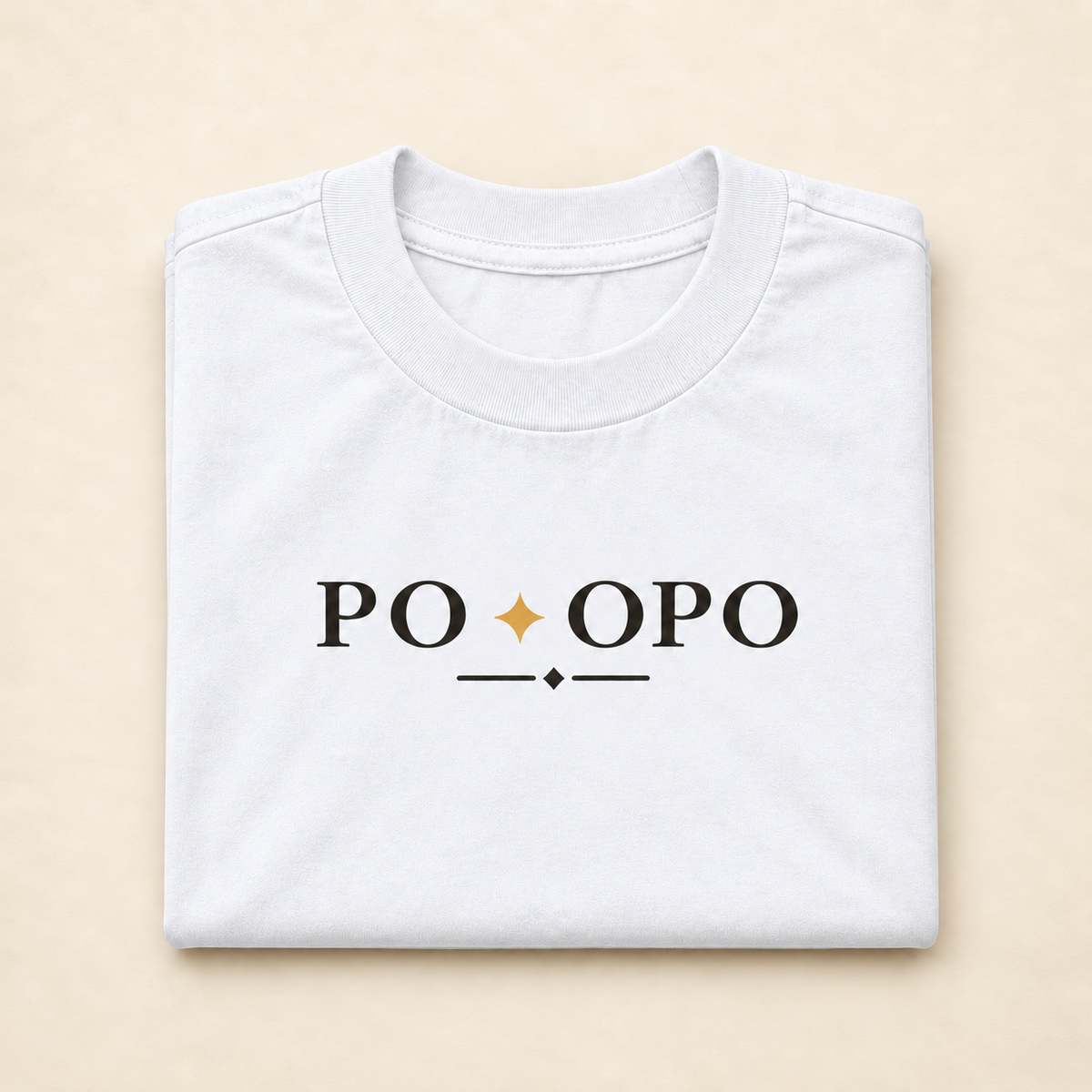 MadeInPinas PO & OPO Heavyweight Tee in White, folded view