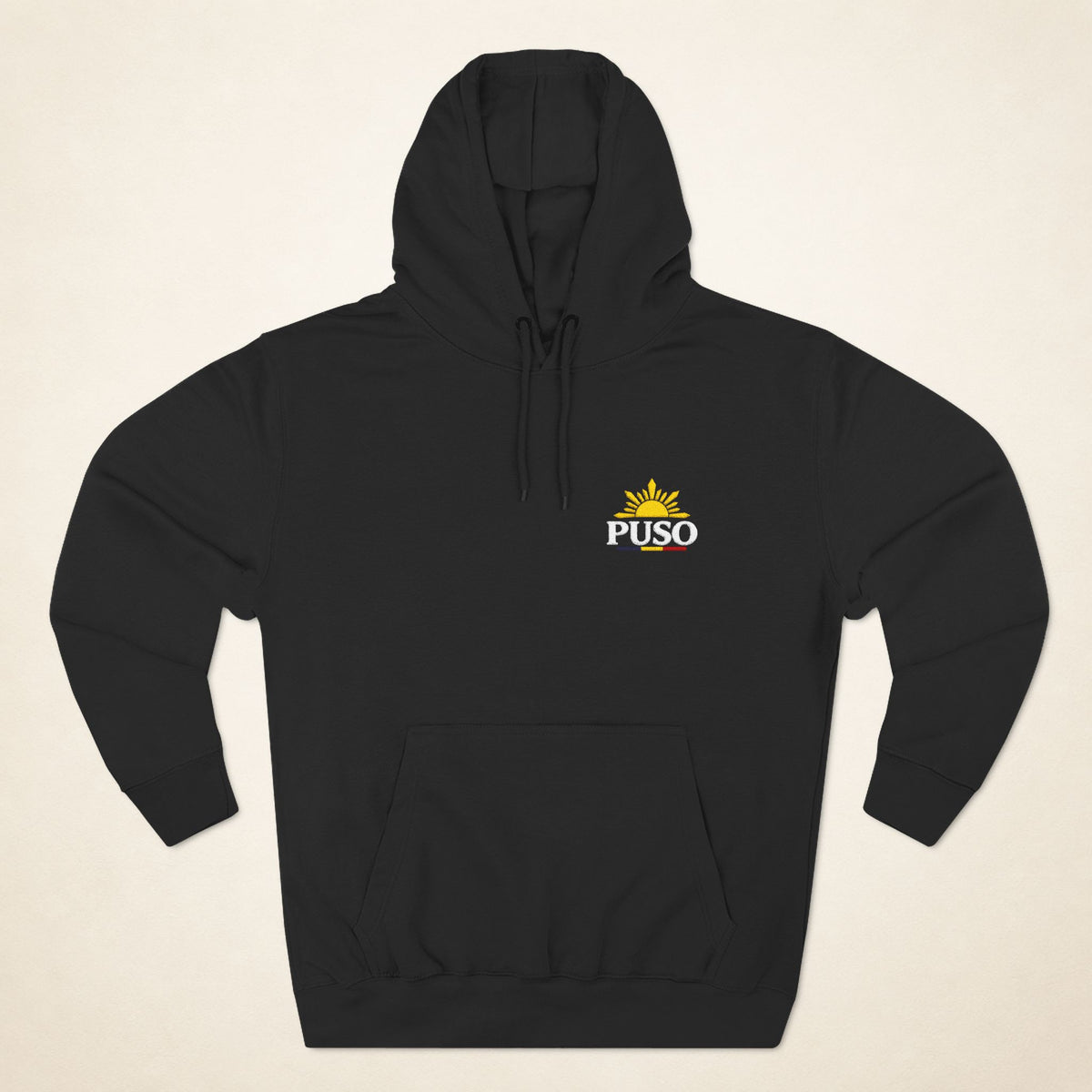 MadeInPinas Puso Hoodie in Black, front view