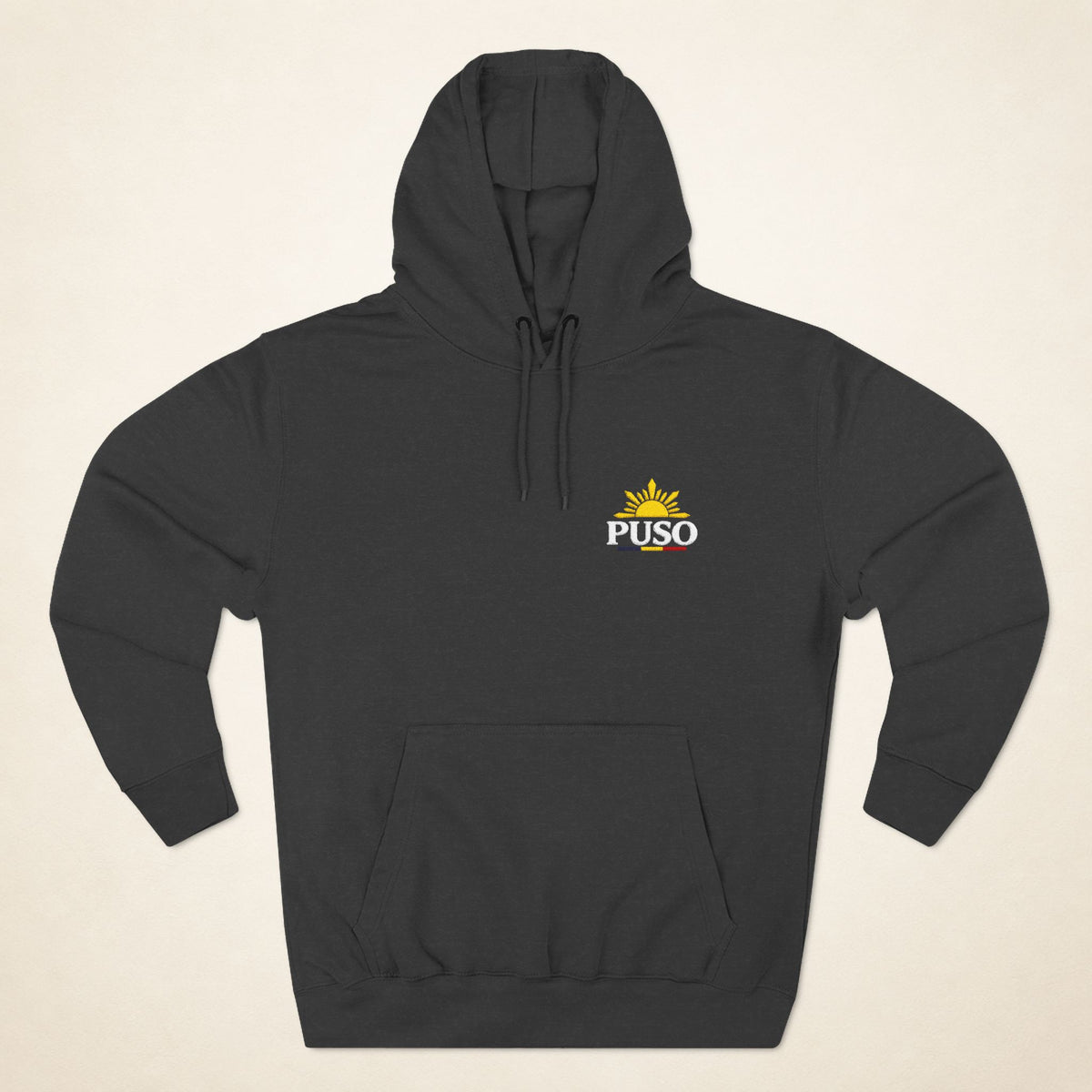 MadeInPinas Puso Hoodie in Charcoal Heather, front view