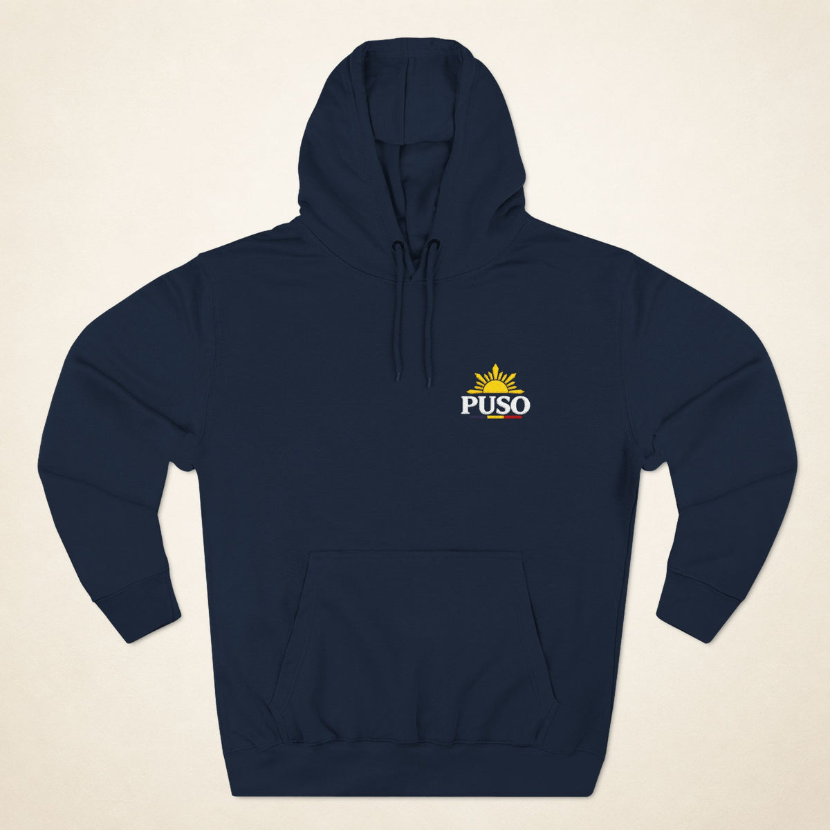 MadeInPinas Puso Hoodie in Navy, front view
