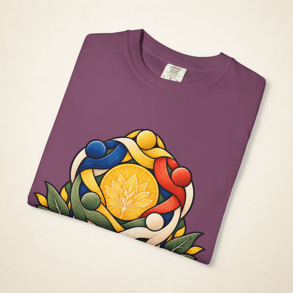 MadeInPinas SAMA-SAMA — Filipino Heritage Heavyweight Tee in Berry, folded view