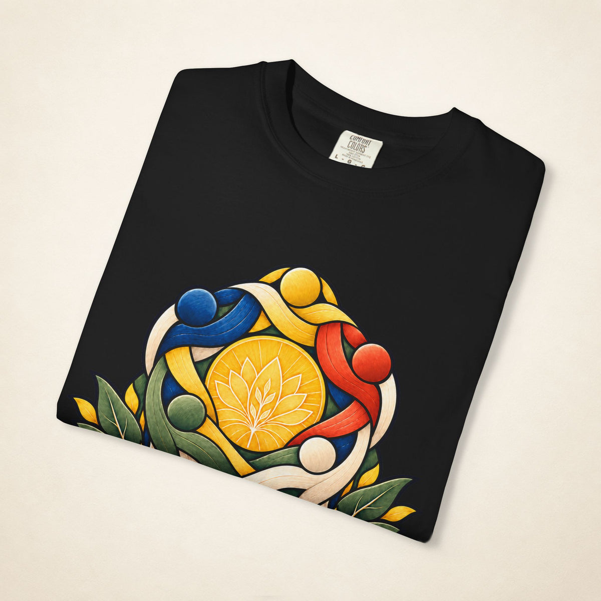 MadeInPinas SAMA-SAMA — Filipino Heritage Heavyweight Tee in Black, folded view