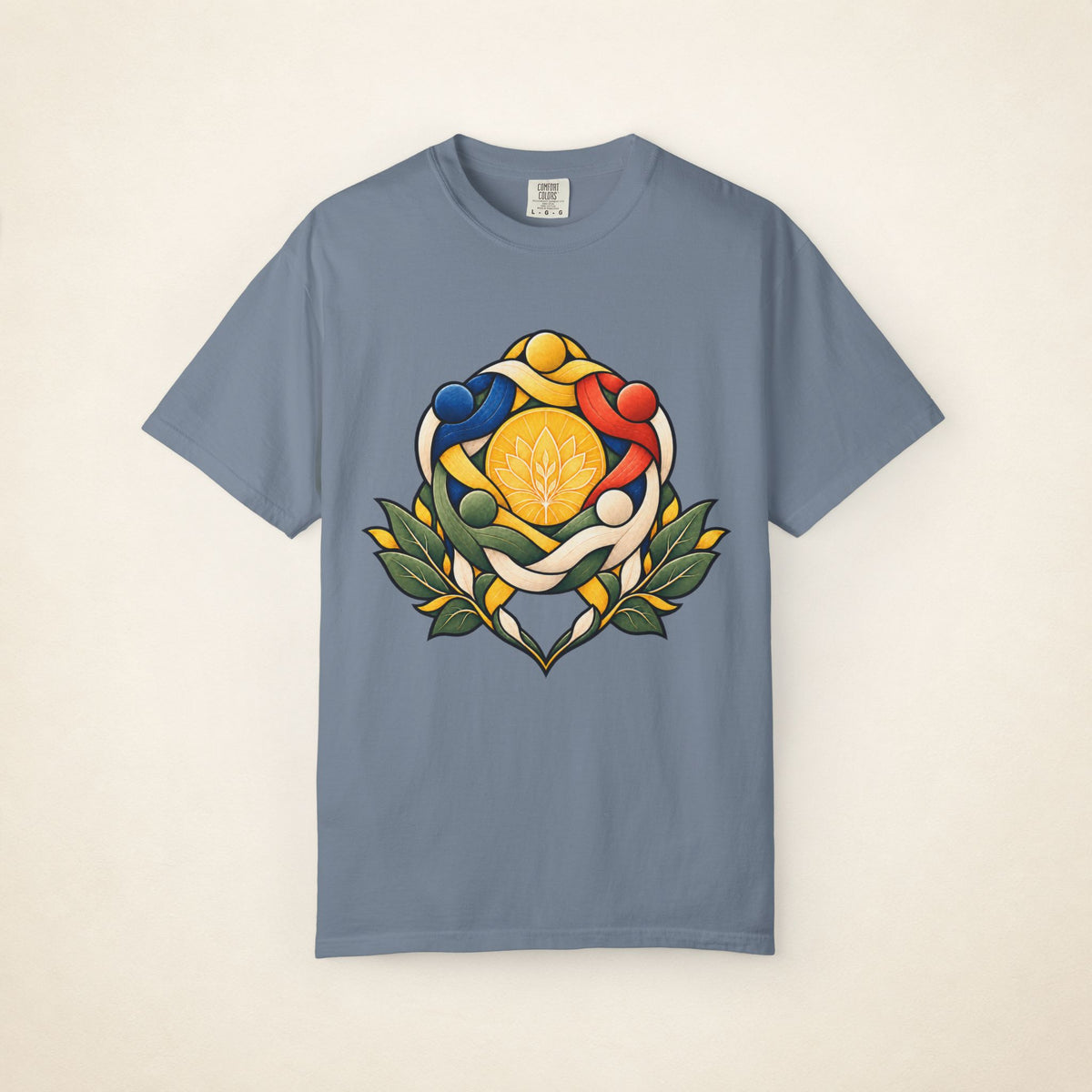 MadeInPinas SAMA-SAMA — Filipino Heritage Heavyweight Tee in Blue Jean, front view
