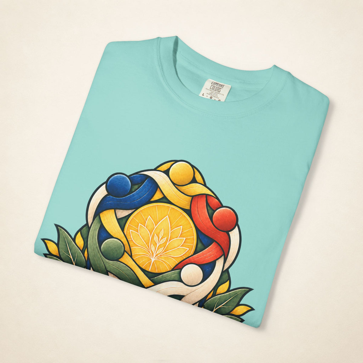 MadeInPinas SAMA-SAMA — Filipino Heritage Heavyweight Tee in Chalky Mint, folded view