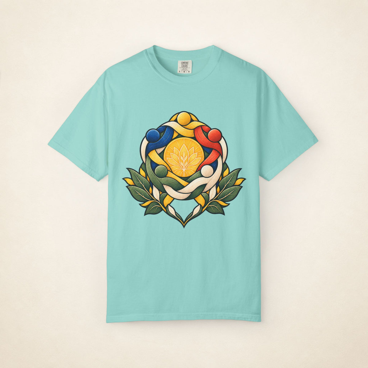 MadeInPinas SAMA-SAMA — Filipino Heritage Heavyweight Tee in Chalky Mint, front view