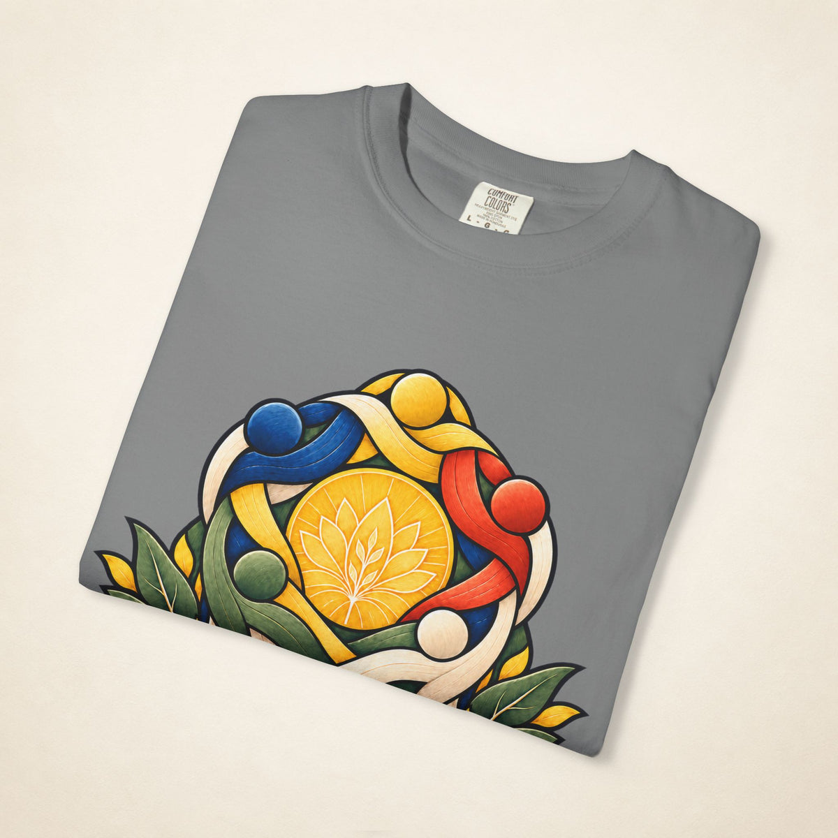 MadeInPinas SAMA-SAMA — Filipino Heritage Heavyweight Tee in Grey, folded view
