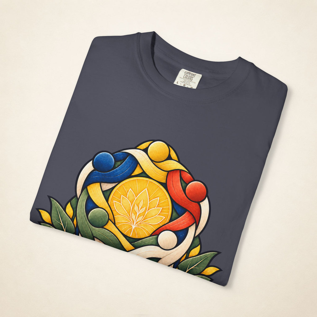 MadeInPinas SAMA-SAMA — Filipino Heritage Heavyweight Tee in Navy, folded view