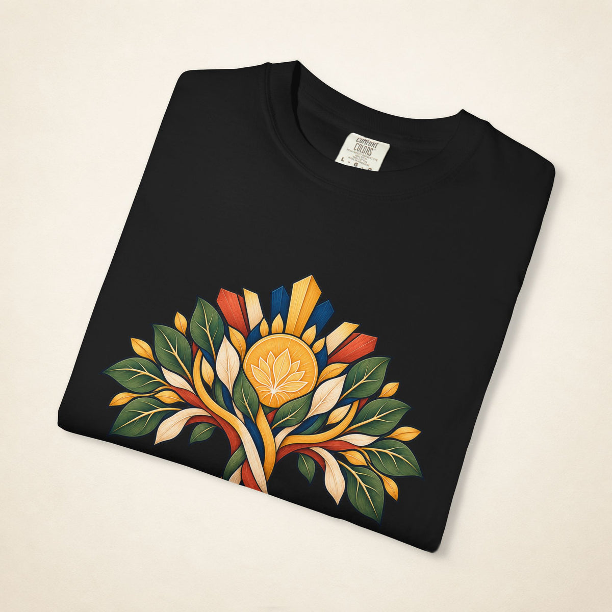 MadeInPinas UGAT — Filipino Heritage Heavyweight Tee in Black, folded view