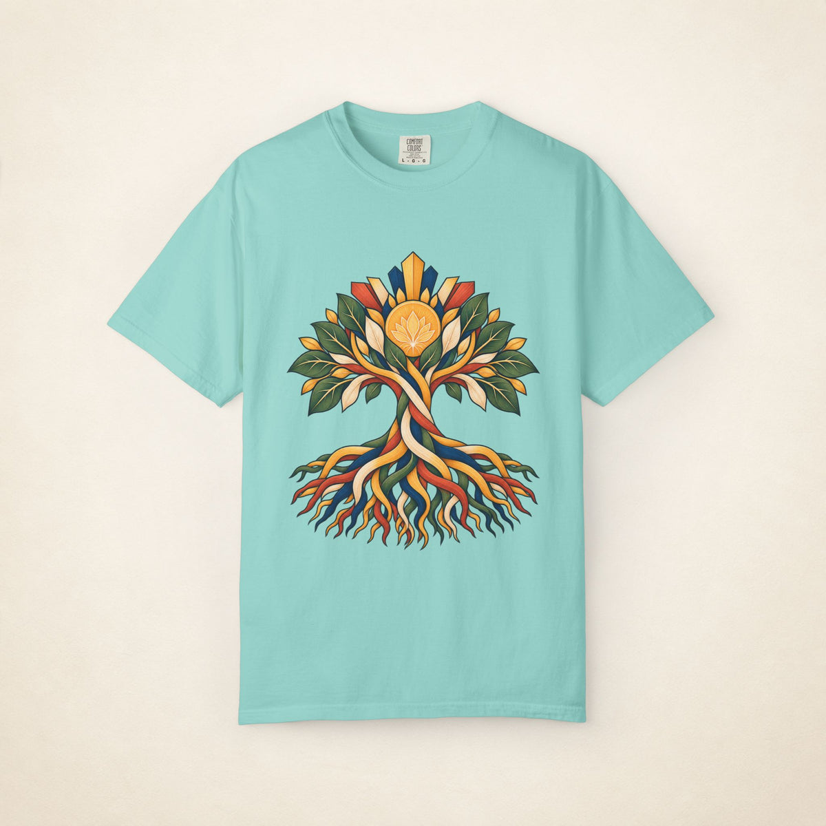 MadeInPinas UGAT — Filipino Heritage Heavyweight Tee in Chalky Mint, front view