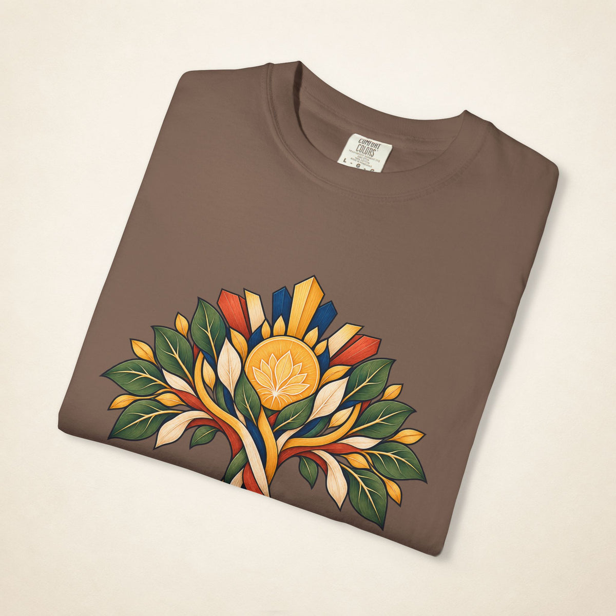 MadeInPinas UGAT — Filipino Heritage Heavyweight Tee in Espresso, folded view