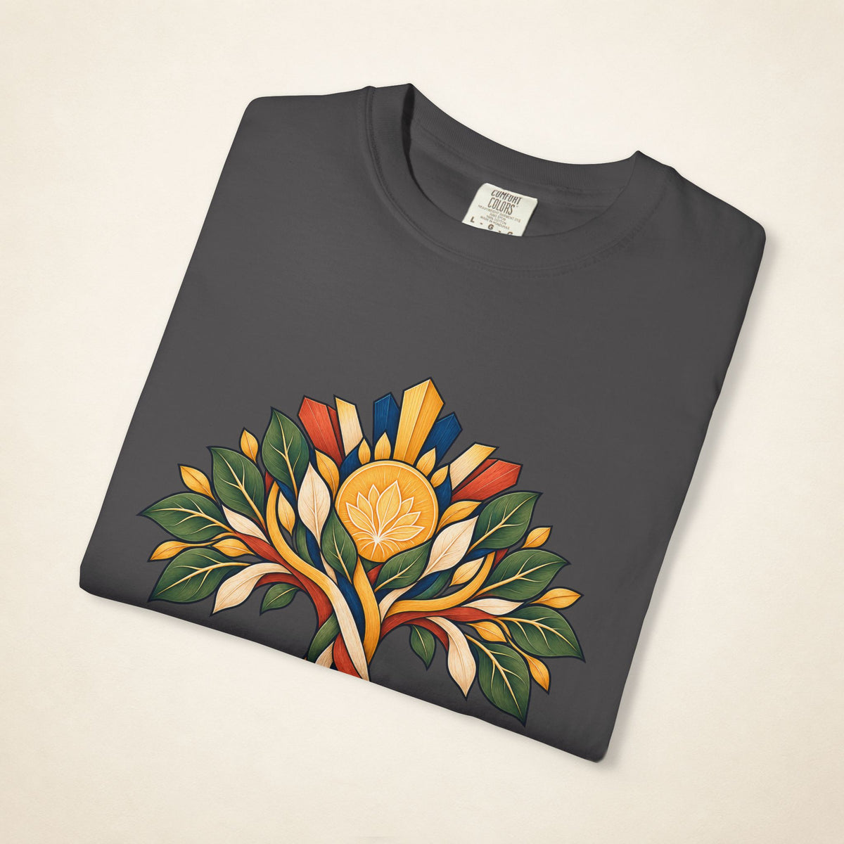 MadeInPinas UGAT — Filipino Heritage Heavyweight Tee in Graphite, folded view