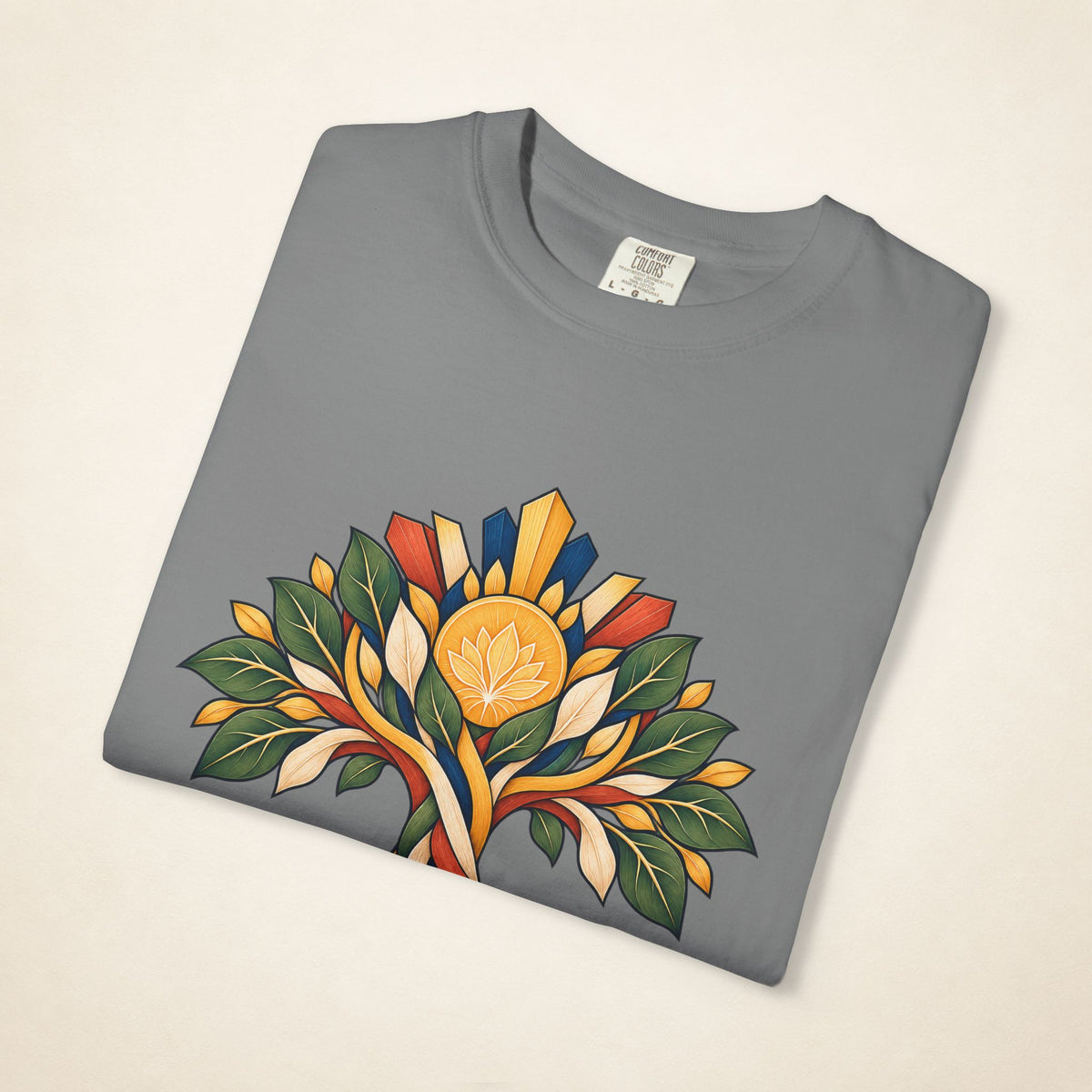 MadeInPinas UGAT — Filipino Heritage Heavyweight Tee in Grey, folded view